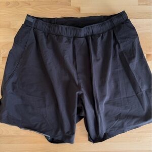 Lululemon Surge Short Men's Sz L Black Lined Athletic Running 6' Inseam